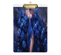 Anime Beauty Blue Rose Dark Gothic Law Enforcement clipboard Hard Board for Nurses Home Contractor Size 9 x 12