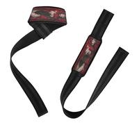 Anime Beauty Dark Gothic Red Rose Lift Straps Neoprene Padded Deadlift Straps for Weightlifting, Gym, Deadlift, Workout