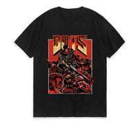 Anime Berserk Guts Graphics T-Shirts Men Women Summer 100% Cotton T Shirt Manga Swordsman Gatsu Oversized Tees Streetwear Tops Black XL