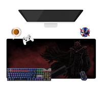 Anime Berserk Guts Mouse Pad | Extra Large Waterproof Mouse Pad (35.4" × 15.7" × 0.12") | Non-Slip Rubber Base for PC, Laptop, eSports | Keyboard and Mouse Protection (8)
