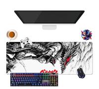 Anime Berserk Guts Mouse Pad | Extra Large Waterproof Mouse Pad | Non-Slip Rubber Base for PC, Laptop, Esports | Keyboard and Mouse Protection (1, 31.5" × 11.8" × 0.12")