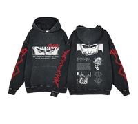 Anime Berserk Hoodie Cotton Washed Long Sleeve Unisex Hooded Sweatshirt