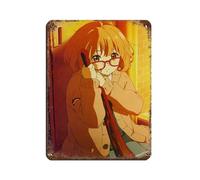 Anime Beyond The Boundary Kuriyama Mirai 2 Tin Sign Vintage Metal Pub Club Cafe Bar Home Wall Art Decoration Poster Retro 12x16inch(30x40cm)