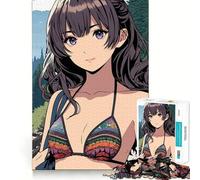 Anime Bikini Girl Hiking Jigsaw Puzzle 1000 Recall Fun Play Advanced Laser Cutting Tech Holiday Indoor Entertainment Toy (38x52cm)