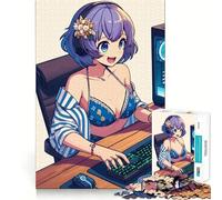 Anime Bikini Girl PC Game 1000 Piece Jigsaws Creative Skill Toy Tight Lock No Loose Pieces Bonding Activity for Loved Ones (50x75cm)