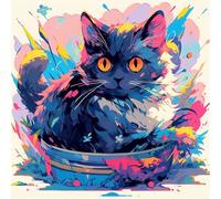 Anime Black Cat 60 Piece Jigsaw Puzzles for Adults, Colourful, Fun, Challenging and Brainteasing Adults jigsaw puzzles 60 Pieces, Beautiful Decoration Puzzle