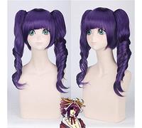 Anime Bleach katenkyoukotsu Purple Wavy Cosplay Wig With Double Ponytails Synthetic Hair katenkyoukotsu Wigs For Women