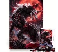Anime Blood Moon Wolf Adult Jigsaw Puzzles1000 Pieces Memory Skill Quiet Recreation Clean Edges Unique Gift (38x26cm)