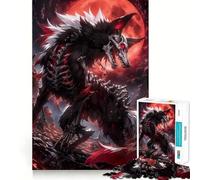 Anime Blood Moon Wolf Jigsaw 1000 Piece Mind Skill Play Stable Fit No Shifting Parts Enjoyable Pastime for Long Weekends (38x52cm)
