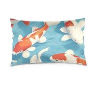 Anime Blue Fish Standard/Queen Size empty pillow case with zipper 100 cotton pillowcase Lightweight, Soft Easy Care fundas para almohadas grandes 20x30 inchs Set of 2