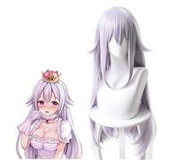Anime Bowsette Booette Princess Teresa 31" Long Straight Silver White Cosplay Wig + Wig Cap