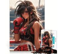 Anime Boxing Maid Jigsaw Puzzles 1000 Mental Focus Game No Gap Tight Fitting Design Interactive Brain Challenge for Home (50x75cm)