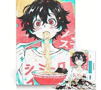 Anime Boy Eating Ramen 1000 Adult Pieces Jigsaw Puzzle Mind Challenge Toy Neat Cut Perfect Alignment Family Fun Night Activity (50x75cm)
