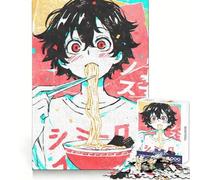 Anime Boy Eating Ramen 1000 Piece Jigsaws for Adults Puzzle Improve Memory Happy Idle Time Laser Cut Art Xmas Gift (50x75cm)