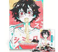 Anime Boy Eating Ramen Adults 1000 Pieces Puzzle Mental Fun Game Advanced Laser Cutting Tech Amusing Challenge for Waiting Time (38x26cm)
