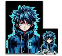 Anime Boy in Blue Hoodie Jigsaws 1000Pieces for Adults Challenging Puzzles Interactive Family Game DIY Home Decor Brain Challenge Gift 1000 PCS(38x26cm)