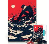 Anime Boy in Red And Black Jigsaw Puzzle 1000 Pieces Cognitive Fun Play High Precision Die Cut Unique Gift for Stress Relief (50x75cm)