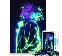 Anime Boy Neon Glow 1000 Pieces Puzzles for Teenagers Mind Boost Fun High Accuracy Cutting Craft Calming Mental Break Activity (50x75cm)