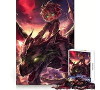 Anime Boy Riding Dragon 1000 Piece Jigsaw Puzzles for Adults Teenagers Focus Training Quiet Recreation Fine Edges Joyful Xmas (38x26cm)