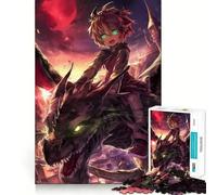 Anime Boy Riding Dragon Jigsaw Puzzles 1000 Pieces Focus Boost Fun Laser Cut for Flawless Fit Bonding Activity for Loved Ones (50x75cm)