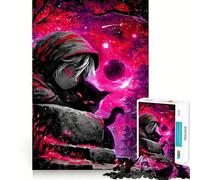 Anime Boy with Cat in Fantasy Landscape 1000 Piece Adult Puzzles Logic Puzzle Play Precision Cut Smooth Edges for Family Gatherings (50x75cm)