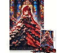 Anime Bride in Red Dress Jigsaw 1000 Pieces for Teenagers Thinking Skill Mindful Escape Neat Edges (38x26cm)