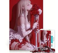 Anime Bride with Sword 1000 Adult Pieces Jigsaw Puzzle Mind Challenge Toy Neat Cut Perfect Alignment Family Fun Night Activity (38x52cm)