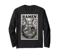 Anime Bunny Eating Ramen Japanese Manga Style Long Sleeve T-Shirt