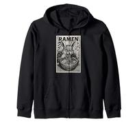 Anime Bunny Eating Ramen Japanese Manga Style Zip Hoodie