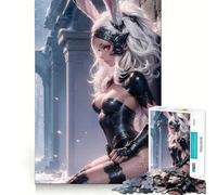 Anime Bunny Girl Jigsaw Puzzles 1000 Mental Focus Game No Gap Tight Fitting Design Interactive Brain Challenge for Home (38x26cm)