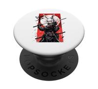 Anime Bunny Samurai Cyberpunk Japanese Streetwear PopSockets Adhesive PopGrip