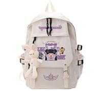 Anime Card Captor Sakura White Nylon Cartoon Backpack,Fashion Waterproof School Bag College Bag,White-5,L