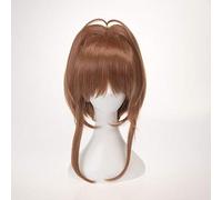 Anime Cardcaptor Sakura Cosplay Wigs Sakura Kinomoto Cosplay Wig Heat Resistant Synthetic Wig Hair Halloween Party Women Wig brown