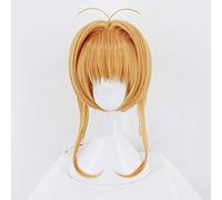 Anime Cardcaptor Sakura Cosplay Wigs Sakura Kinomoto Cosplay Wig Heat Resistant Synthetic Wig Halloween Party Women Cosplay Wigs Golden