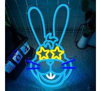 Anime Cartoon Bonnie Rabbit Neon Signs for Wall Decor,Dimmable Cartoon Bunny Neon Light,USB Powered Game Sign for Bedroom Gaming Room Man Cave Bar Birthday Gifts(10 * 16.1in)