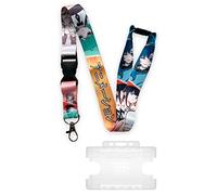 Anime Cartoon Lanyard with Detachable Buckle Clip & Frosted Horizontal ID Card Holder