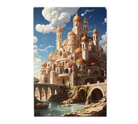 Anime Castle Sky Picture puzzle.Wooden Jigsaw Puzzle for Adults, Unique Wall Art Decor Gift