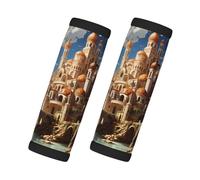Anime Castle Sky Print 2 Pack Luggage Handle Wraps for Suitcase, Soft Grips Travel Tag Covers, for Car Carry-On Bag