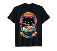 Anime Cat Eating Ramen Japanese Ramen Cat Japan T-Shirt