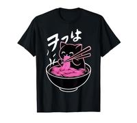 Anime Cat Eating Ramen Japanese Ramen Cat Japan Value Graphic T-Shirt
