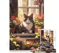 Anime Cat Florist Jigsaw Puzzles 1000 Piece for Teenagers Brain Teasing Quiet Fun Smooth Edges Birthday Gift (50x75cm)
