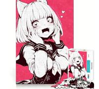 Anime Cat Girl Heart Eyes Jigsaw Puzzle 1000 Think Boost Game Tight Lock No Loose Pieces Interactive Brain Challenge for Home (38x26cm)
