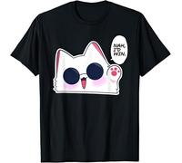 Anime Cat Nah I'd Win Kids Womens Mens T Shirt XXL Black