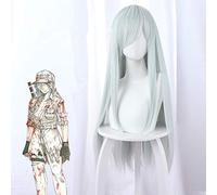 Anime Cells at Work White Blood Cell Cosplay Wig Light Cyan Long Straight Heat Resistant Hair Wigs Leukocyte/Hakkekkyuu 468F