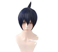 Anime Chainsaw Man Cosplay Hayakawa Aki Wigs Short Blue Black Mixed Heat Resistant Synthetic Hair Cosplay Wig + Wig Cap