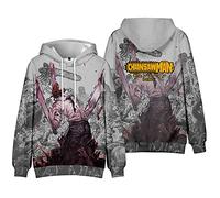 Anime Chainsaw Man Hoodie Denji Pullover Power Long Sleeve Hoodie Hayakawa AKI Sweatshirt with Kangaroo Pocket