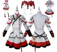Anime Character Kasane Teto New Skin Cosplay Costume Outfit H'atsune M'iku Role Play Uniform Full Set Halloween Party Carnival Dress Up Suit with Wig for Women