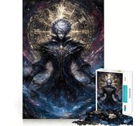 Anime Character with Clock Background 1000 Adult Pieces Jigsaw Puzzle Mind Challenge Toy Neat Cut Perfect Alignment Family Fun Night Activity (38x52cm)