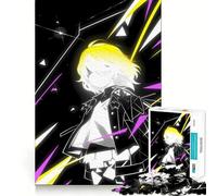 Anime Character with Geometric Accents Adult Jigsaw Puzzles1000 Pieces Brain Game Gift High Precision Die Cut Relaxing Indoor Group Activity (38x26cm)