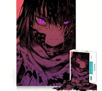 Anime Character with Purple Eyes Puzzle for Adults 1000 Pieces Memory Play Game Firm Fit Secure Assembly Meaningful Connection Building Game (50x75cm)